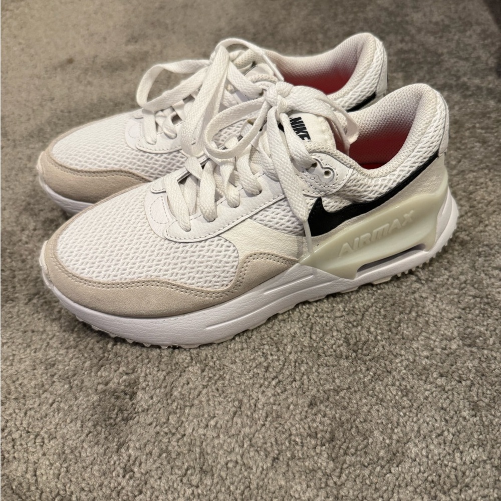 Nike Women's White and Tan Air Max Sneakers